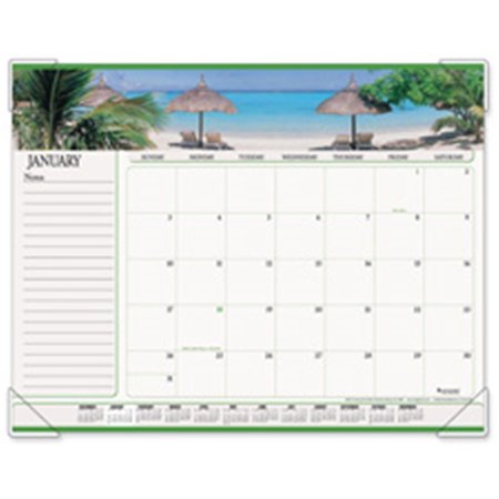 AT-A-GLANCE Monthly Desk Calendar- Seascape Panoramic- 22in.x17in. AT463130